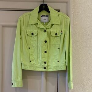 Moschino Lime Green Denim Jacket